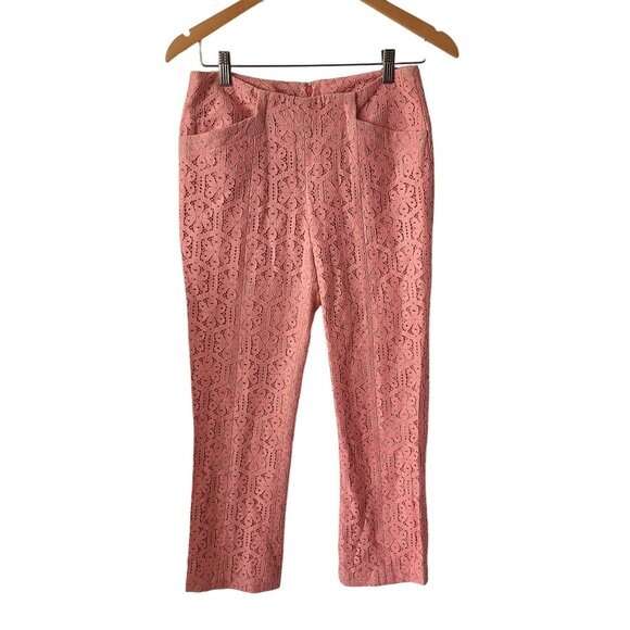 Anthropologie Corey Lynn Calter US Size 4 Youghal Lace Cropped Trouser Pants - Picture 1 of 11